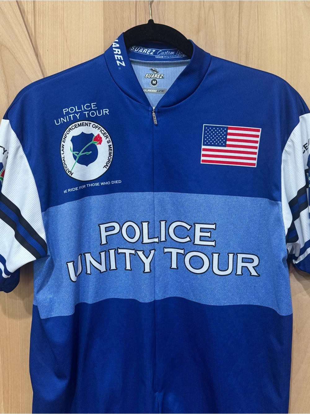 Suarez Police Full Zip Cycling Jersey Size Medium Police Unity Tour shirt - Picture 3 of 15
